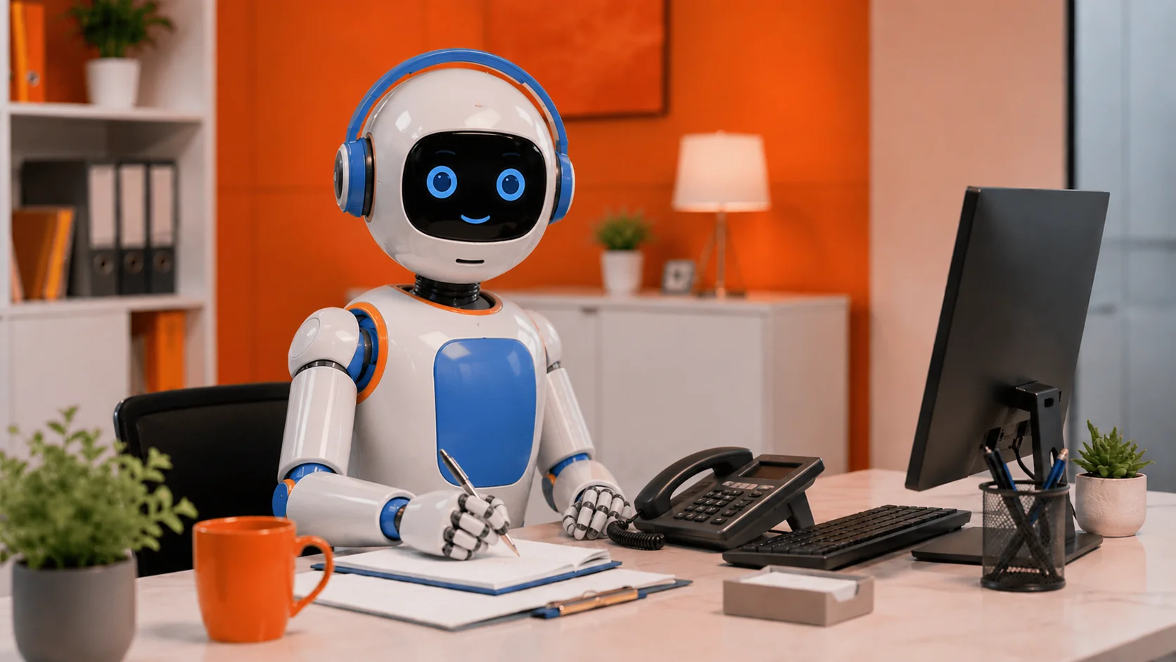 Interfaccia di un assistente AI virtuale che gestisce richieste 24/7